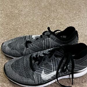 Nike Black and White Knit Running Shoes